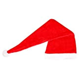 0207VP8CRMT - Berretto lungo da Babbo Natale, a righe, grande, in peluche, per travestimento di Natale, cappelli da donna
