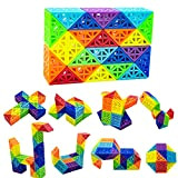 1 puzzle Snake Fidget Toy Cube Twist a 24 cunei, grandi dimensioni, arcobaleno, Magic Snake Toy Brain Teaser per calze ...