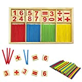 1 set di giocattoli matematici educativi, blocchi colorati e giochi di matematica bastone, giocattoli educativi per bambini, più 50 bastoncini