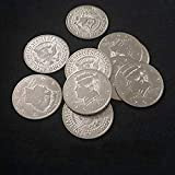 10 PCS Palming Coins ---magia Trucco,Festa Trucco, Oggetti magici (Half Dollar-Mezzo Dollaro)