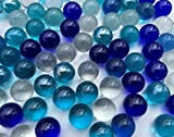 100 biglie in vetro blu con occhi di gatto, 16 mm, per riempire vasi e biglie blu