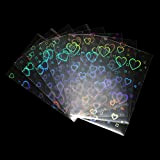 100 bustine per carte olografiche con cuori scintillanti per carte da gioco Protezioni per carte fotografiche Idol (new heart 56x88mm)