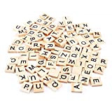 100 Pz Scrabble Lettere per Artigianato Piastrelle in legno con lettere A-Z Lettere maiuscole Piastrelle con Scrabble Alfabeto Pezzi in ...
