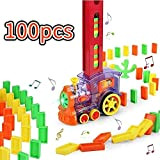 100pcs Domino Electric Train, con luci e musica Gioco di distribuzione automatica dei rally, giocattolo educativo per la prima infanzia ...