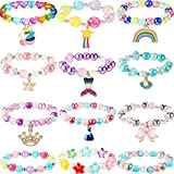 12 braccialetti a forma di unicorno, braccialetto a sirena, braccialetto con perline da principessa, braccialetti arcobaleno per ragazze, per feste ...