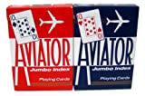 12 Decks Aviator Cards Red/Blue - Poker Size, Jumbo Index