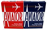 12 Decks Aviator Cards Red/Blue - Poker Size, Regular Index by Brybelly