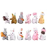 12 pezzi Personaggi Giocattoli Figurine Set Conigli adorabili Personaggi animali Giocattoli Figurine Playset Conigli Giocattoli Figurine per giardino Torta Desktop ...