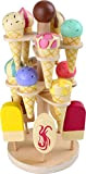 1248 Porta gelati mobile small foot in legno, accessori per negozio e cucina per bambini, 15 tipi diversi di gelati, ...