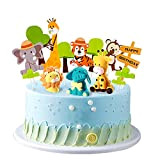 14 pezzi decorazione della torta degli animali della foresta giungla topper del cupcake del leone dello zoo spina per torta ...