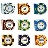 14g Fiches Poker Chips Gioco D'Azzardo Personalizzato Clay Iron Core, fiches del Casinò di Monte Carlo per Texas Holdem Blackjack ...