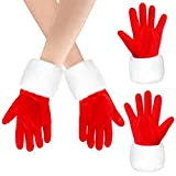 2 paia di guanti natalizi in velluto rosso per costume da Babbo Natale, accessori natalizi per donne e bambini, accessori ...
