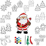 20 Pezzi Kit Acchiappasole Natale| 10 Acchiappasole per Dipingere e Decorare, 9 Colori, 1 Pennello| Fai Da Te Attività Creativa ...