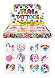 24 x Girls Unicorn tatuaggi temporanei da regalare alle feste di compleanno bambini 1-Pack Multi