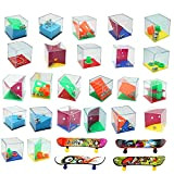 28 Mini Giochi di Puzzle Set, 24 Puzzle, 4 Mini Skateboard per Dita, Diversi Livelli di Giochi, Giochi di Livello ...