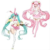 2Pcs Anime Pink Hatsune Miku Action Figures Pink Sakura Miku Verpvc Model Toys Miku Speelgoed Girls PVC Figure Toy Giocattoli ...