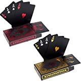 2X Carte da Poker in plastica Playing Cards Nero Carte da Poker Carte da Gioco Carte da Gioco Classiche in ...