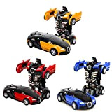 3 Pezzi Trasformatore Robot Auto Trasformatore Robot Trasformabile, Parete Climber Auto con Led e Rotazione 360, Stunt Auto rc Macchina ...