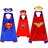 3 Pieces Fancy Dress Up Cloaks, Kids Cosplay Cloaks, Cartoon Superhero Costumes, Superhero Capes and Masks for Costumes Masquerade, Birthday ...
