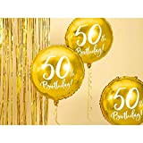 3 PZ Palloncino foil mylar ORO numero 50-45 CM compleanno 50 ANNI