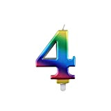 4 Anno Candele di Compleanno Numero 4, Candele di Compleanno Colori dell'arcobaleno , Adatto A Feste di Compleanno