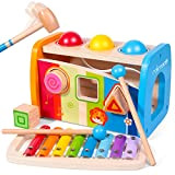 4-in-1 martellante e martellante giocattoli Montessori giocattoli per1 2 3 4 anni giocattolo educativo in legno forma Sorter Xilofono, regalo ...