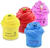 4 Pack Butter Slime Kit, with Yellow UVA Slime, Rosso Ciliegia Slime, Purple Cream Slime, Blue Candy Slime and Blue ...