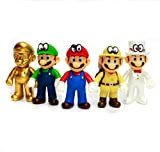 5 pezzi Super Mari Action Figure Giocattoli-Bros Action Figure Giocattolo con Occhiali 5 '' Mari Luigi, Yoshi Set Modello