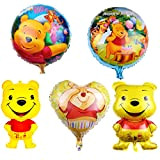 5 Pezzi Winnie The Pooh Decorazioni per Feste di Compleanno,Wopin- Kit Palloncini Compleanno Winnie The Pooh Disney,Palloncini Alluminio Riutilizzabili per ...