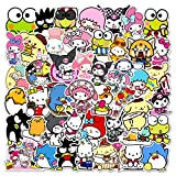 50 adesivi My Melody and Kuromi Hellokitty Stickers, Cinnamoroll, Pompompurin Keroppi, Pochaco Kawaii