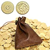 50 monete DND, monete di fantasia e borsa in pelle, gettoni di metallo, monete per giochi da tavolo, accessori per ...