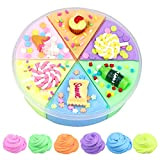 6 colori Butter Cake Slime Putty Slime, Yellow, Green, Orange, Blue, Purple & Pink Cloud Slime Super Soft & Non-Sticky ...