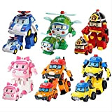 6 Pezzi Giocattoli Robocar Poli Robot Poli Amber Roy Modello Di Auto Anime Action Figure Giocattoli Per Bambini Regalo