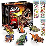6 Pezzi Macchina Dinosauro Giocattolo E 3 Stickers Dinosauri Cars Per Bambini Ragazzo Ragazza 2 3 4 5 6 7 ...