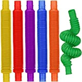 6 Pezzi Mini Giocattoli Sensoriali di Tubi Pop, Tubo Elastico Multicolore Giocattoli Sensoriali Allevia i Giocattoli di Stress