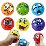 6 Pezzi Palline Antistress Con Faccina Emoji, 2,5 Pollici Mini Palline Antistress, Anti Stress Ball Per Bambini / Adulti, Palline ...