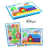 676pcs Puzzle 3D Mosaico, Funghi Chiodi Giocattoli,Giochi per Bambina i Chiodini,Mushroom Nails,Mosaico Pioli con Pegboard Montessori, Bambini i Giocattoli in ...
