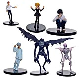 6PCS Death Note Figura L Lawliet, Light Yagami, Misa Amane, Ryuk, Rem Action Figure Collezione Statua Anime Modello Decorazione