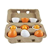 6pcs Eggs in legno Creative Gioca Giocattoli Giocattoli Separabili Eggs Enlighten Toys Kids Cucina da cucina Giocattolo, Giocattoli per bambini