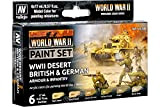 70.208 Vallejo WWII Paint Set: Desert British & German Armour & Infantry (6x17ml
