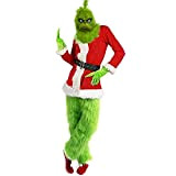7pcs Furry Grinch Costume Adulto Di Grandi Dimensioni Abito Con Decorazioni Di Natale Maschera Vestito Cappello Della Santa, Casacca, Cintura ...