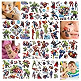 8 fogli Superhero Avengers Tatuaggi adesivi Ragazze Ragazzi Tatuaggi temporanei per bambini Decorazione di compleanno Set carino Adesivo tatuaggio Braccio ...