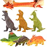 8 Pollici Giocattolo Dinosauro Set(6 Pacchi),Materiale TPR Super Elastico, Figure Realistiche Dinosauro Squishy Bambini Bomboniere