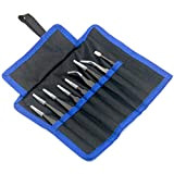 9 pezzi Tweezers Set ESD Anti-Static Pinzette Repair Tool Kit con borsa per Computer/Mobile/Orologio riparazione, Creazione di gioielli, Laboratorio e ...