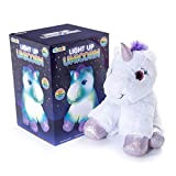 Abeec - Orsacchiotto a forma di unicorno per bambini, con corpo che illumina 6 colori, con luce LED per bambini ...