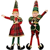 ABXMAS 45cm Elfi di Natale Set Decorazioni per la casa Giocattolo per Ragazzo e Ragazza, Bambole Figurina Elfo Fatta a ...