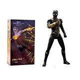 Action figure da collezione di Spider-Man in abito nero e oro, in scala 1:10, deluxe, in occasione del X anniversario