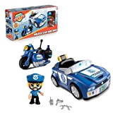 ACTION HEROES Police Car and Bike, auto e moto della poliza con 1 personaggio. Per bambini e bambine dai 4 ...