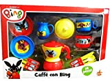 ACtoy Set Caffè con Bing giocattolo 14 pezzi con Caffettiera Zuccheriera Tazzine Omaggio portachiave Cubo e Penna Colorata