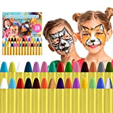 ACWOO Body Painting, 28 Colori Face Painting, Kit Pittura Pancia Face Painting Trucchi, Coloranti Naturale e Sicuro, Feste, Trucco Make-up, ...